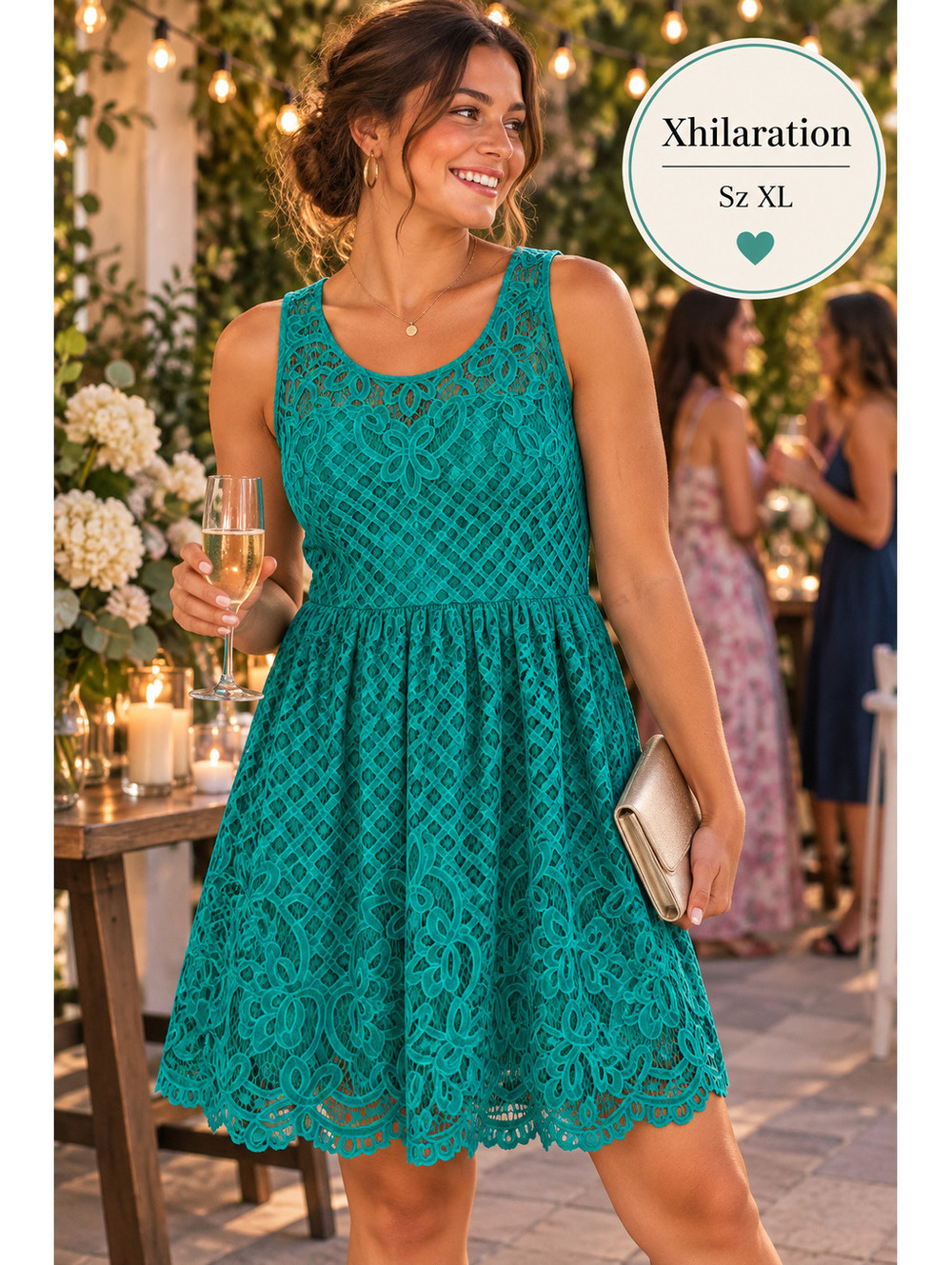 Xhilaration | XL | Teal Lace Dress